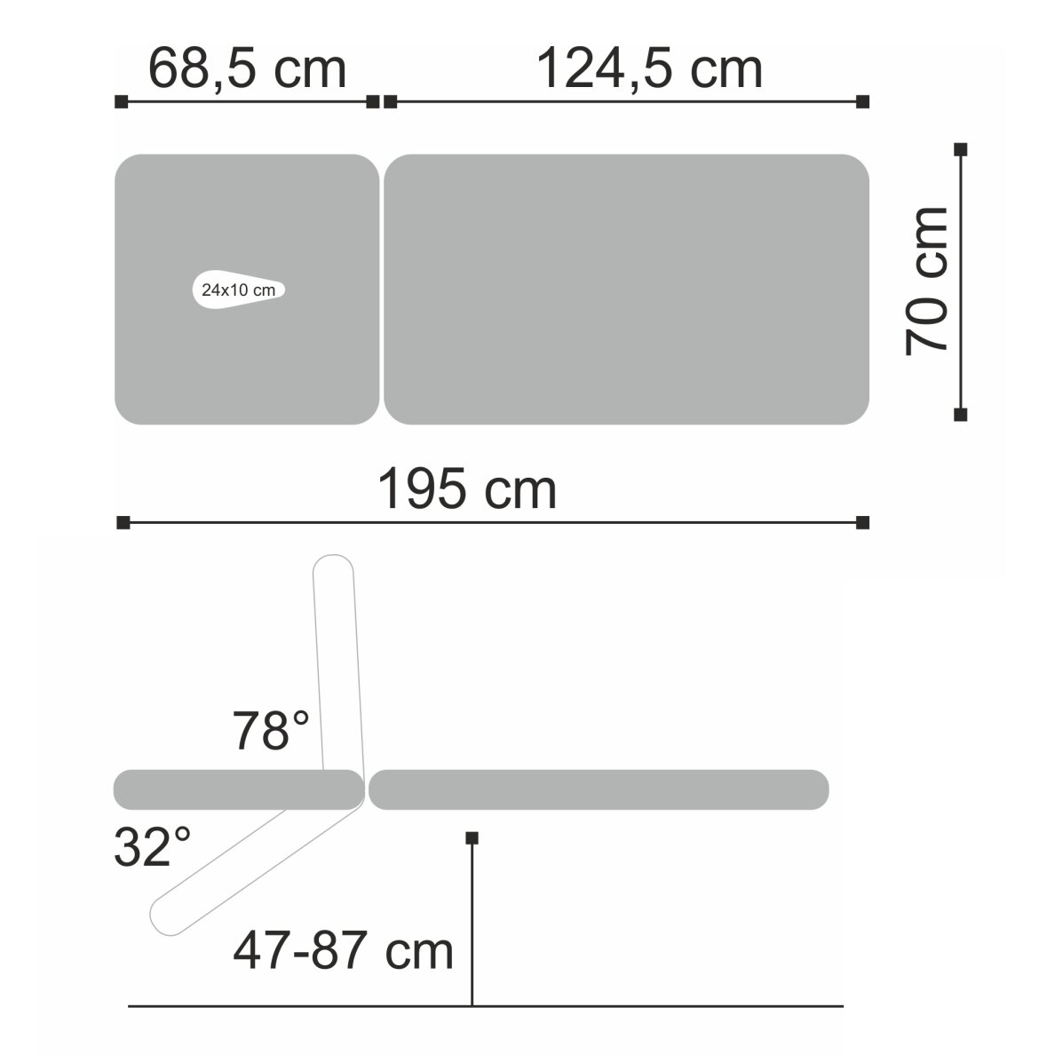 Stacjonarny stół do masażu hydraulicznego Ultima H2 PVC gray 18