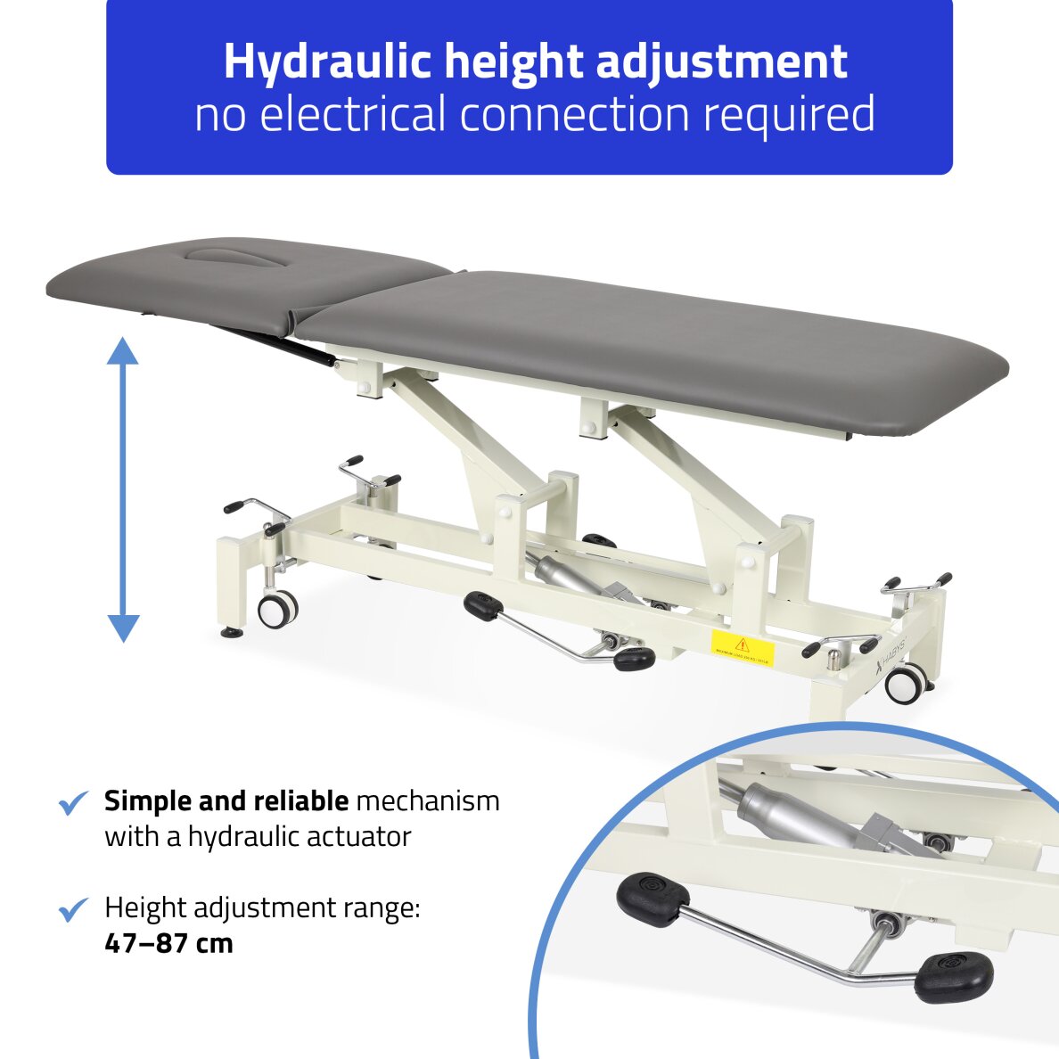 Stacjonarny stół do masażu hydraulicznego Ultima H2 PVC gray 2 Stacjonarny stół do masażu hydraulicznego Ultima H2 PVC gray 2