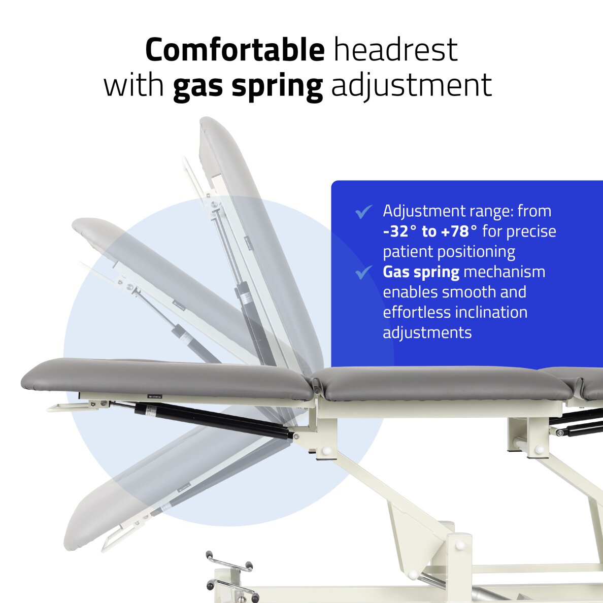 Stacionārs hidrauliskais masāžas galds Ultima H3 PVC gray 4