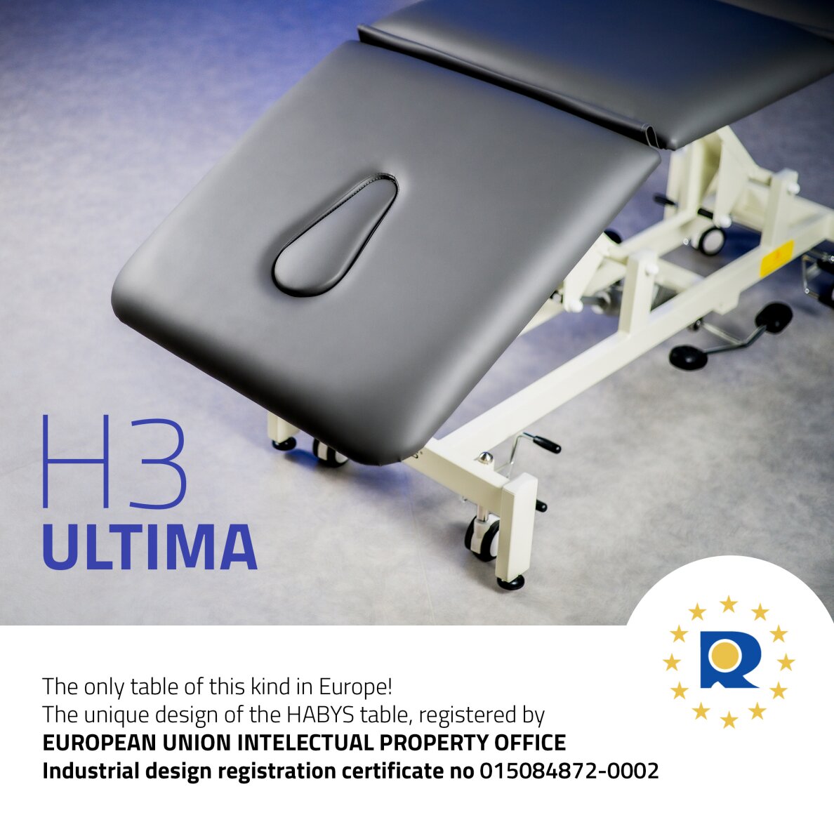 Stacionārs hidrauliskais masāžas galds Ultima H3 PVC gray 8