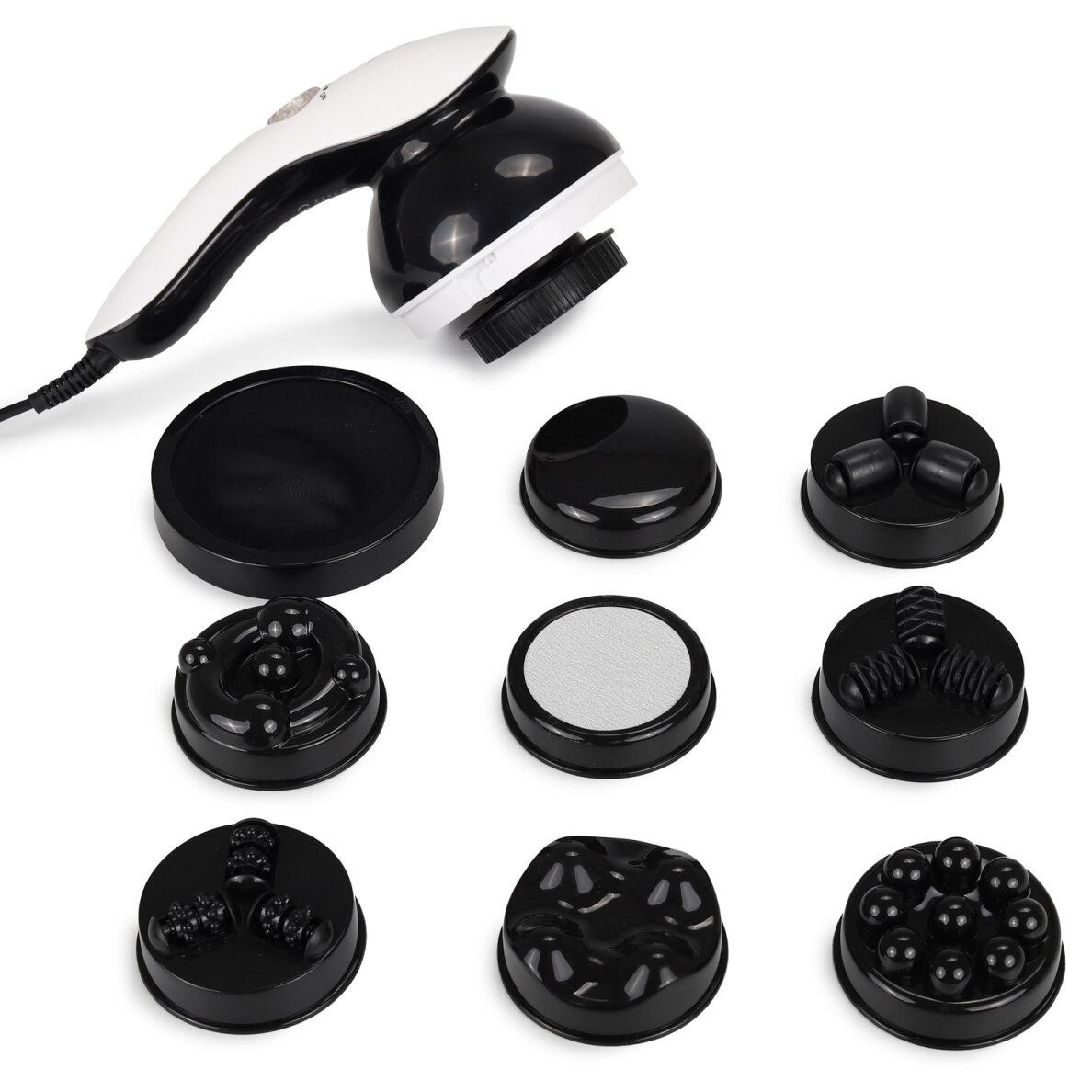 Anticeliulitinis kūno masažuoklis su 9 antgaliais ir infraraudonųjų spindulių funkcija 1 Anticeliulitinis kūno masažuoklis su 9 antgaliais ir infraraudonųjų spindulių funkcija 1