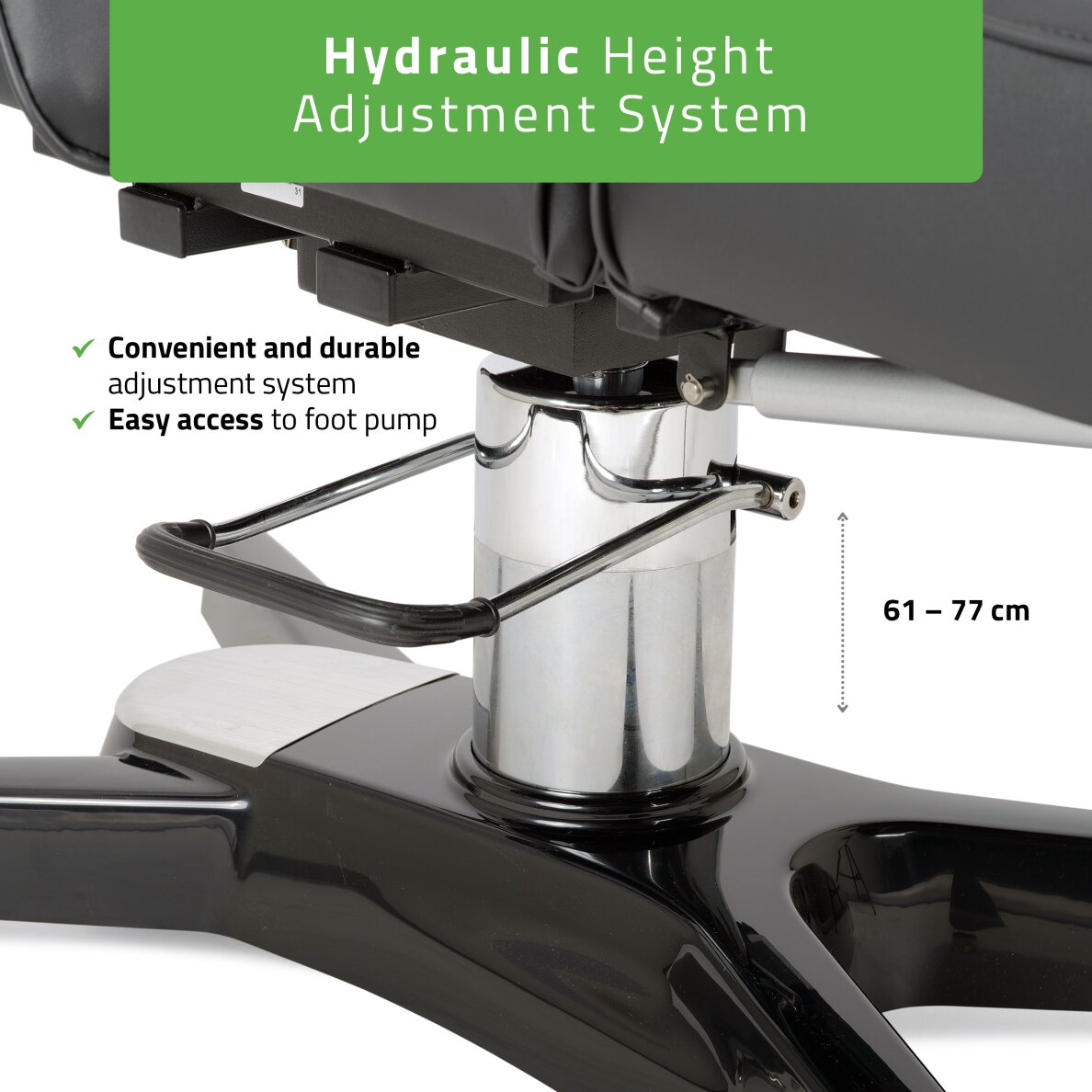 Kosmetologin tuoli MAX Nero hydraulic with pneumatic adjustment 3