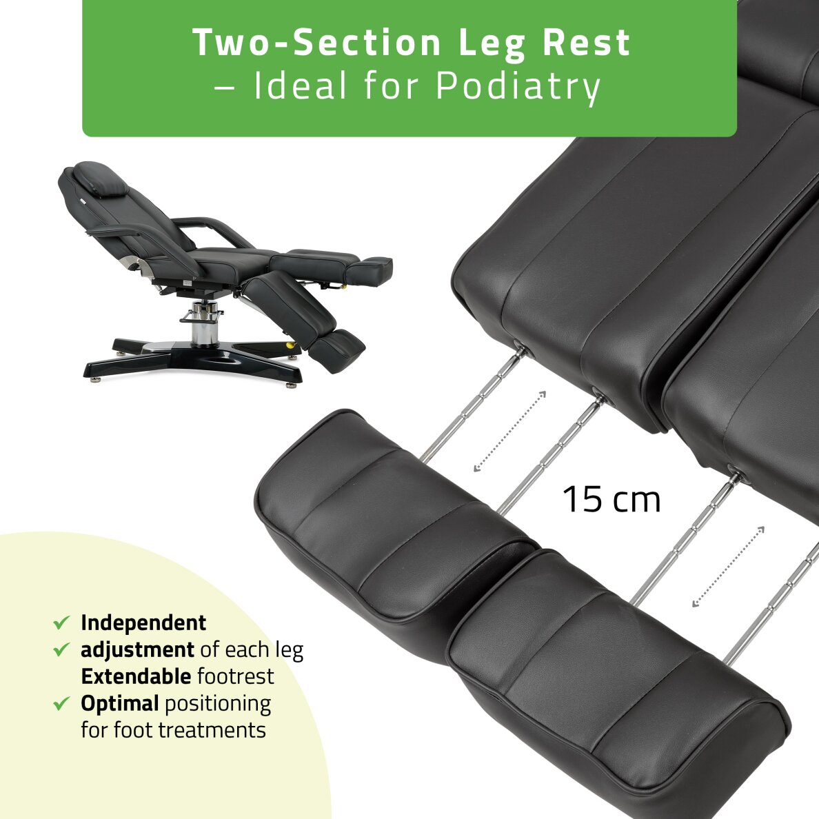 Kosmetologin tuoli MAX Nero hydraulic with pneumatic adjustment 5