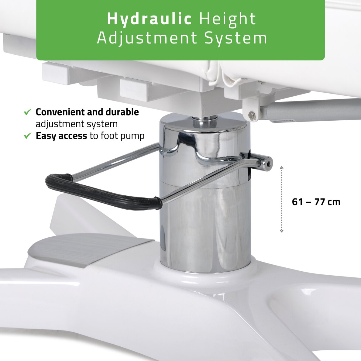 Fotel kosmetyczny MAX Bianco hydraulic with pneumatic adjustment 3