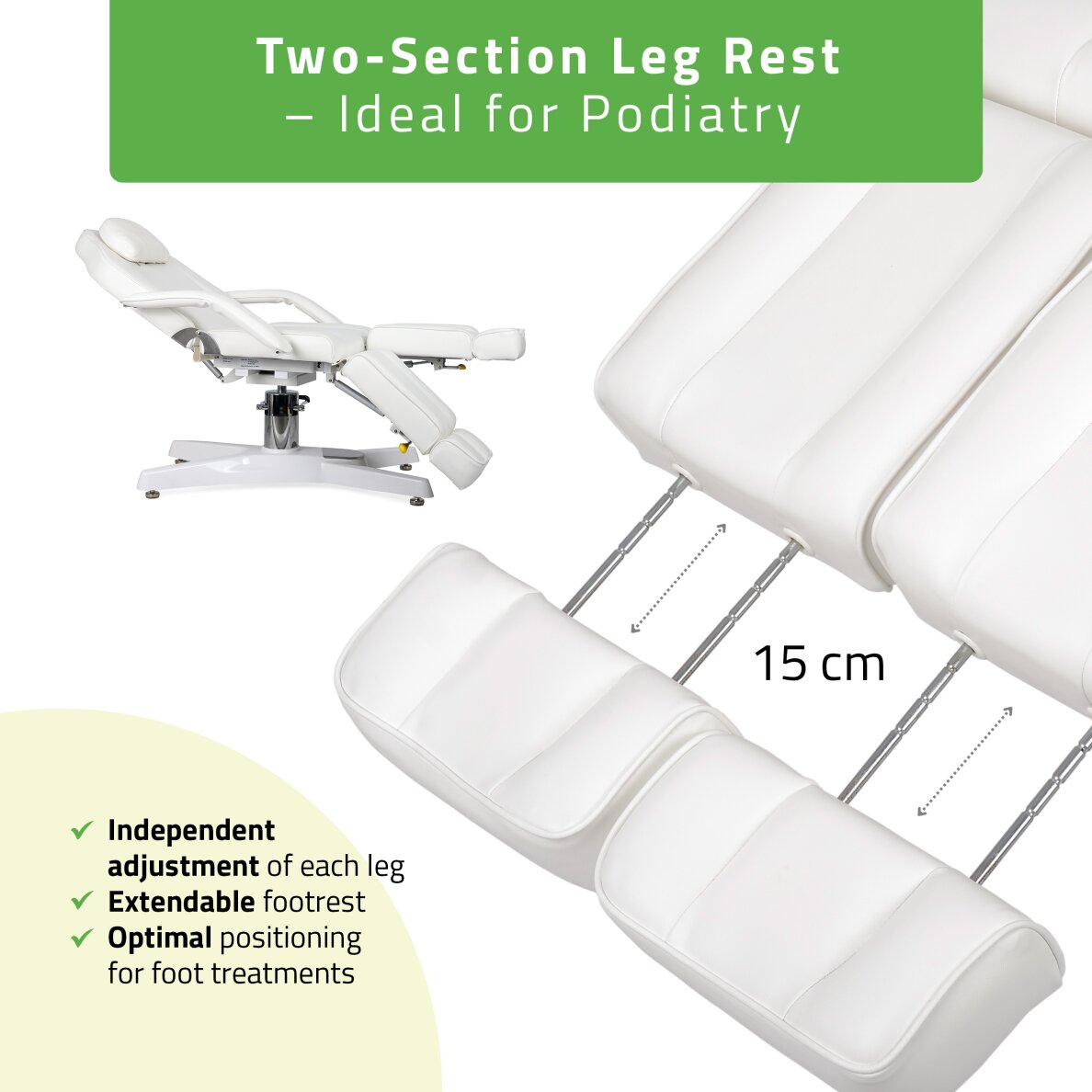 Fotel kosmetyczny MAX Bianco hydraulic with pneumatic adjustment 5