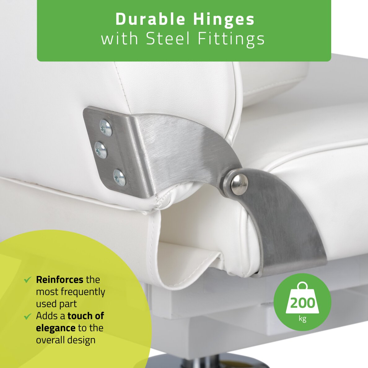 Fotel kosmetyczny MAX Bianco hydraulic with pneumatic adjustment 6