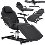 Cosmetology chair Theo Nero pneumatic & hydraulic adjustment, black