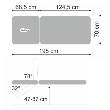 Stacionarus hidraulinis masažo stalas Ultima H2 PVC gray 18