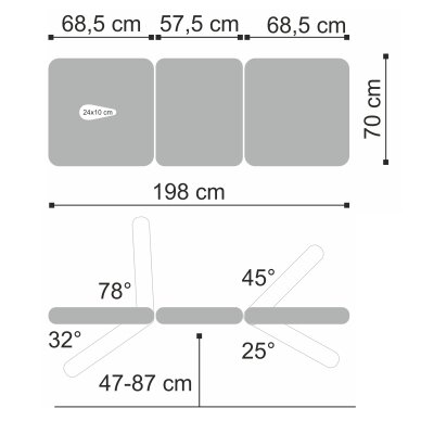 Стационарный гидравлический массажный стол Ultima H3 PVC gray 21