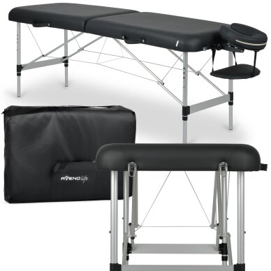 Sulankstomas masažo stalas AvenoLife Estetic Dark 2 Black 65 (Economy Line)