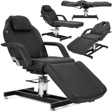 Cosmetology chair Theo Nero pneumatic & hydraulic adjustment, black
