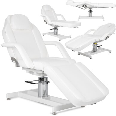 Cosmetology chair Theo Bianco pneumatic & hydraulic adjustment, white