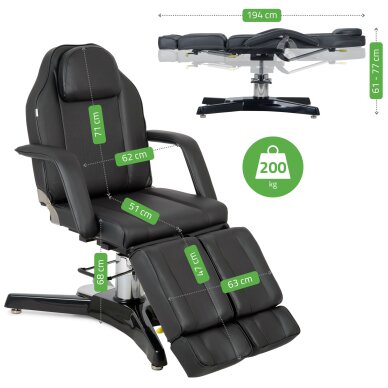 Kosmetologin tuoli MAX Nero hydraulic with pneumatic adjustment 8 Kosmetologin tuoli MAX Nero hydraulic with pneumatic adjustment 8