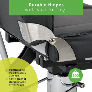 Kosmetologin tuoli MAX Nero hydraulic with pneumatic adjustment 6 Kosmetologin tuoli MAX Nero hydraulic with pneumatic adjustment 6