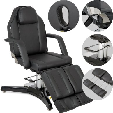 Cosmetology chair MAX Nero hydraulic with pneumatic adjustment