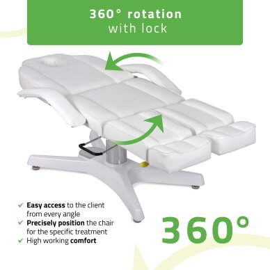 Cosmetology chair MAX Bianco hydraulic with pneumatic adjustment 1