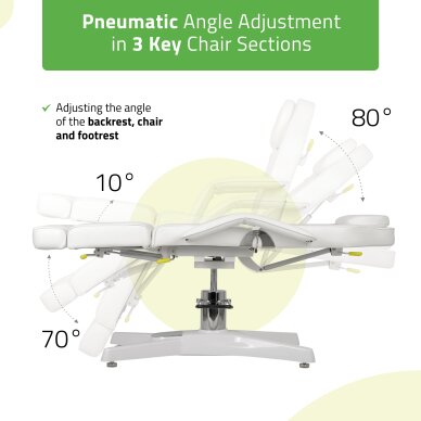 Cosmetology chair MAX Bianco hydraulic with pneumatic adjustment 4
