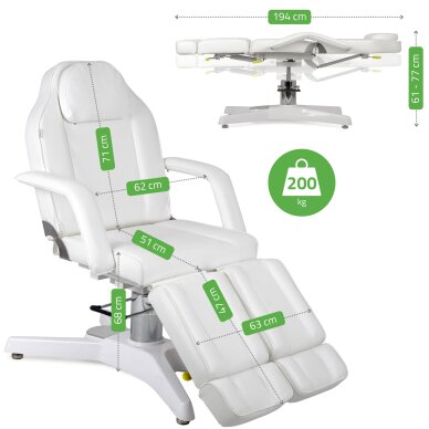 Fotel kosmetyczny MAX Bianco hydraulic with pneumatic adjustment 8 Fotel kosmetyczny MAX Bianco hydraulic with pneumatic adjustment 8