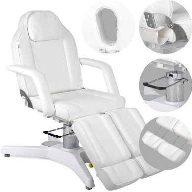 Косметологическое кресло MAX Bianco hydraulic with pneumatic adjustment