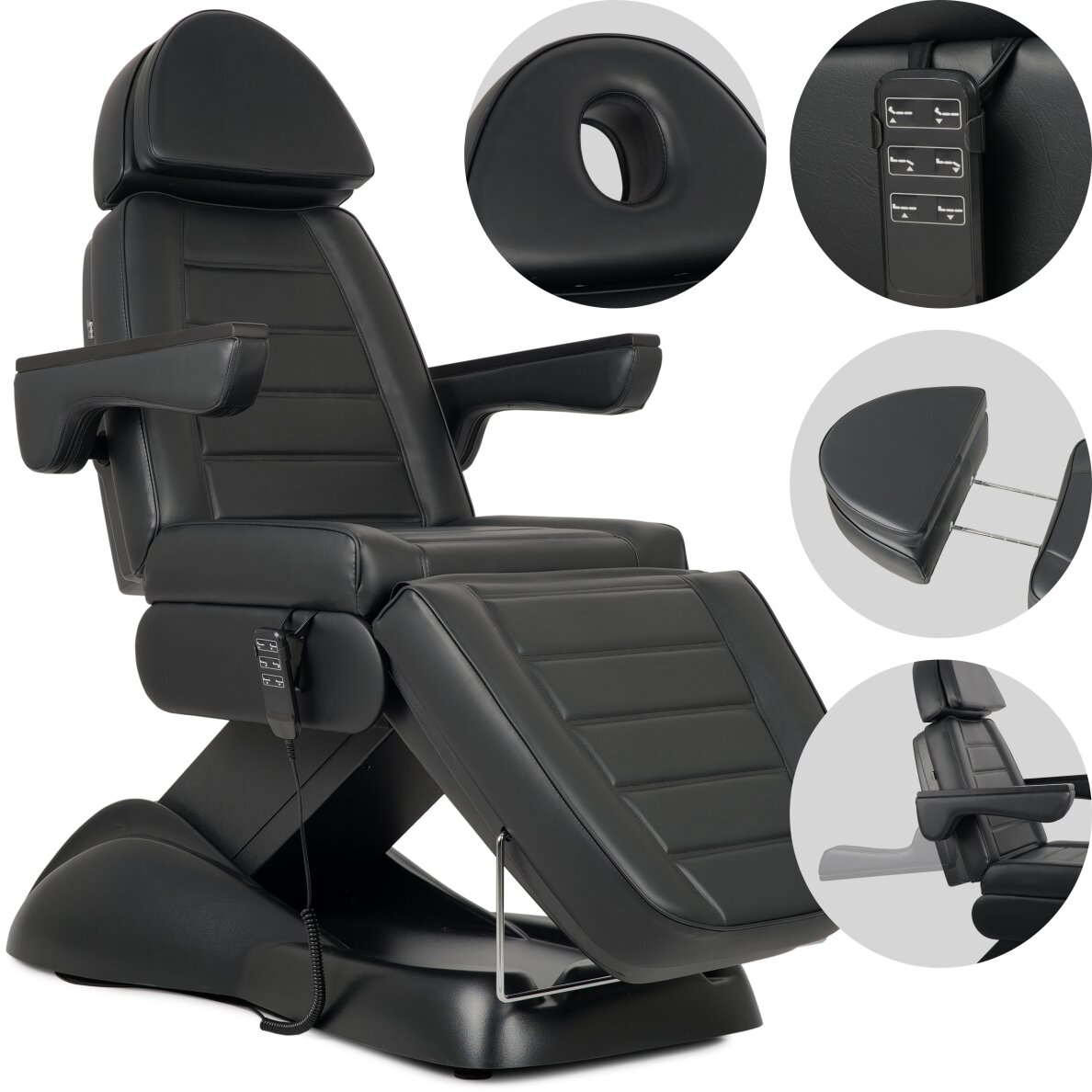 Electric cosmetology chair Leo PRO 4 Black