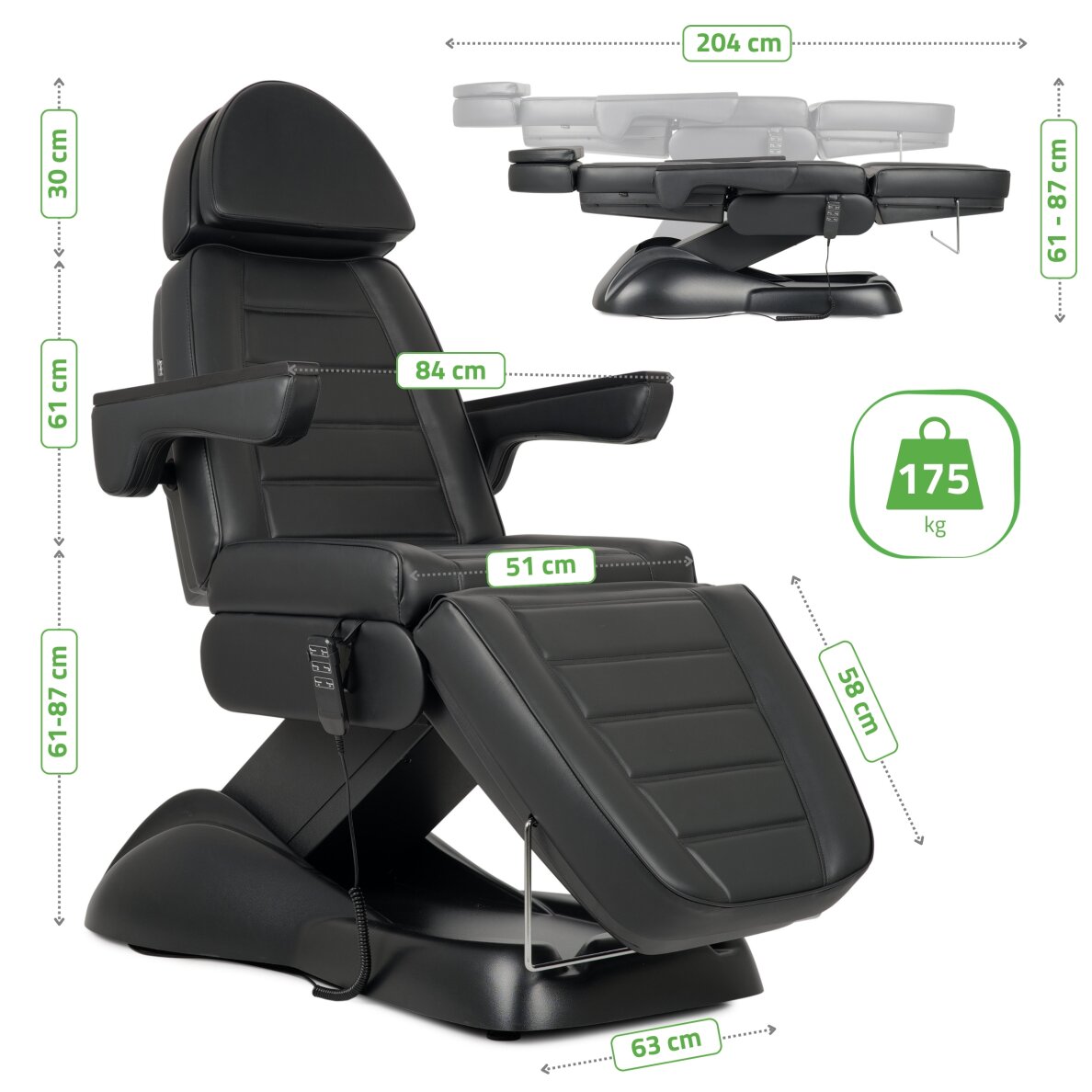 Electric cosmetology chair Leo PRO 4 Black 9 Electric cosmetology chair Leo PRO 4 Black 9