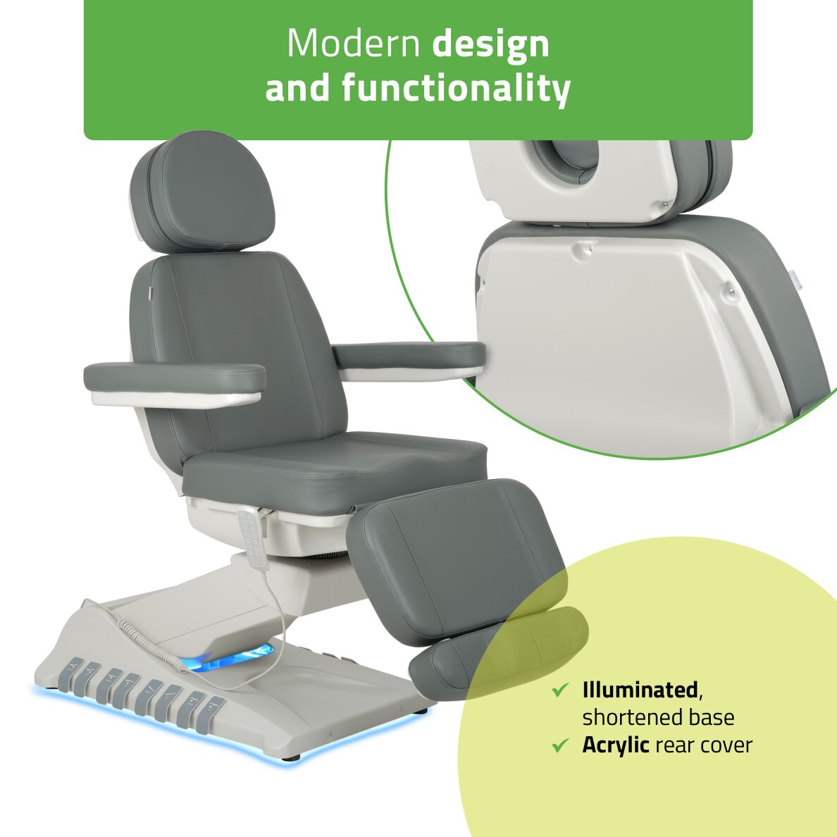 Elektryczny fotel kosmetyczny Luxoria PRO 5 Szary 9