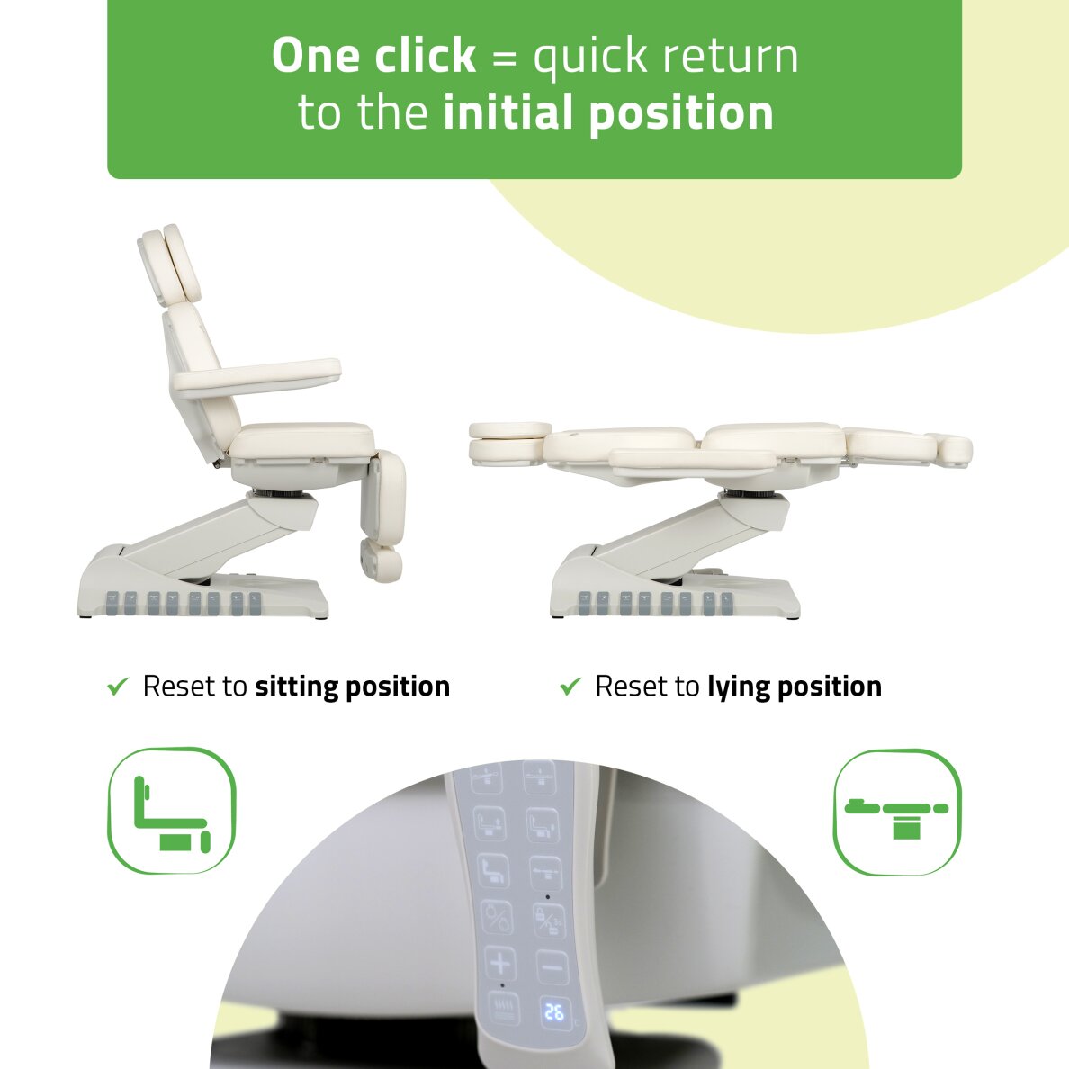 Электрическое косметологическое кресло Luxoria PRO 5 White 8 Электрическое косметологическое кресло Luxoria PRO 5 White 8