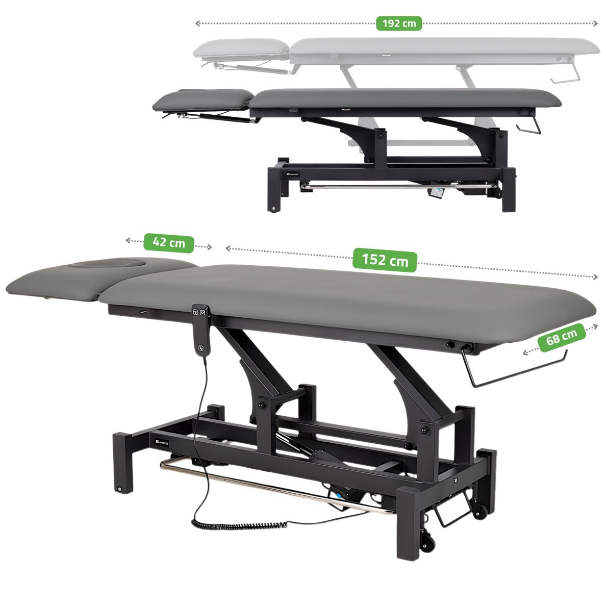 Elektrinis masažo procedūrų stalas Fortis 2 ERGO grey 1 Elektrinis masažo procedūrų stalas Fortis 2 ERGO grey 1