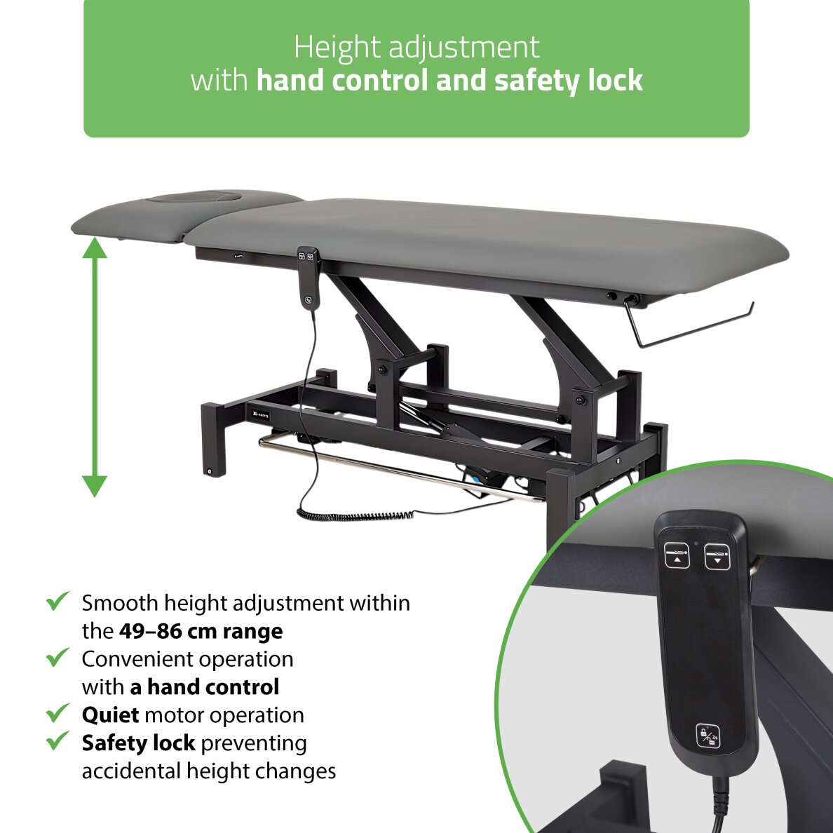 Elektrinis masažo procedūrų stalas Fortis 2 ERGO grey 7