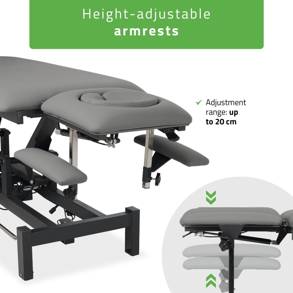 Elektrinis masažo procedūrų stalas Fortis 4 ERGO grey 6 Elektrinis masažo procedūrų stalas Fortis 4 ERGO grey 6