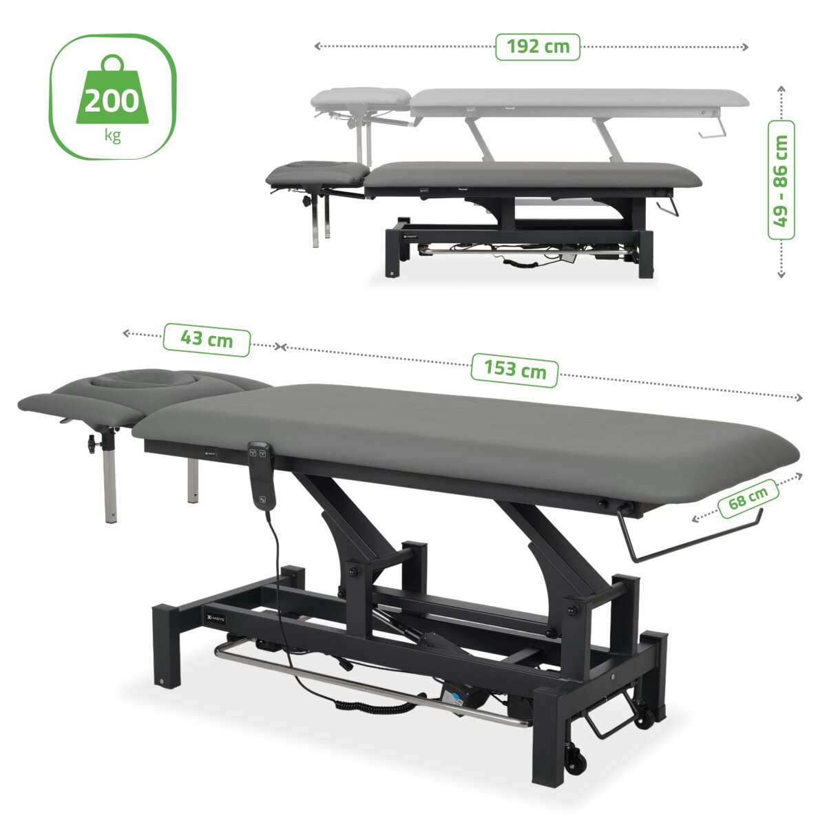 Elektrinis masažo procedūrų stalas Fortis 4 ERGO grey 7 Elektrinis masažo procedūrų stalas Fortis 4 ERGO grey 7