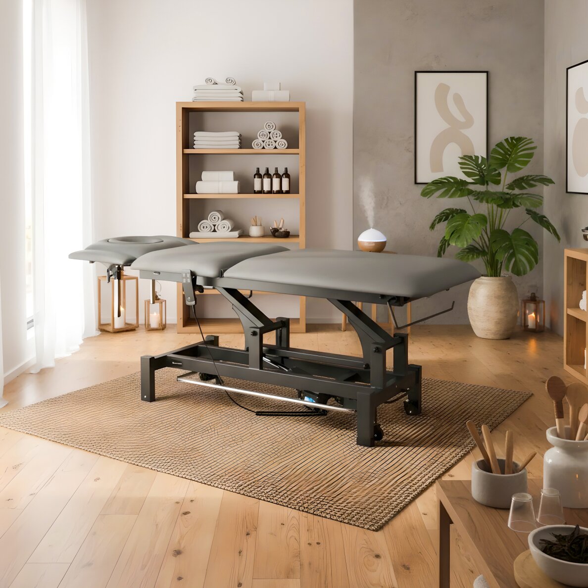 Elektrinis masažo procedūrų stalas Fortis 5 ERGO Grey 1 Elektrinis masažo procedūrų stalas Fortis 5 ERGO Grey 1