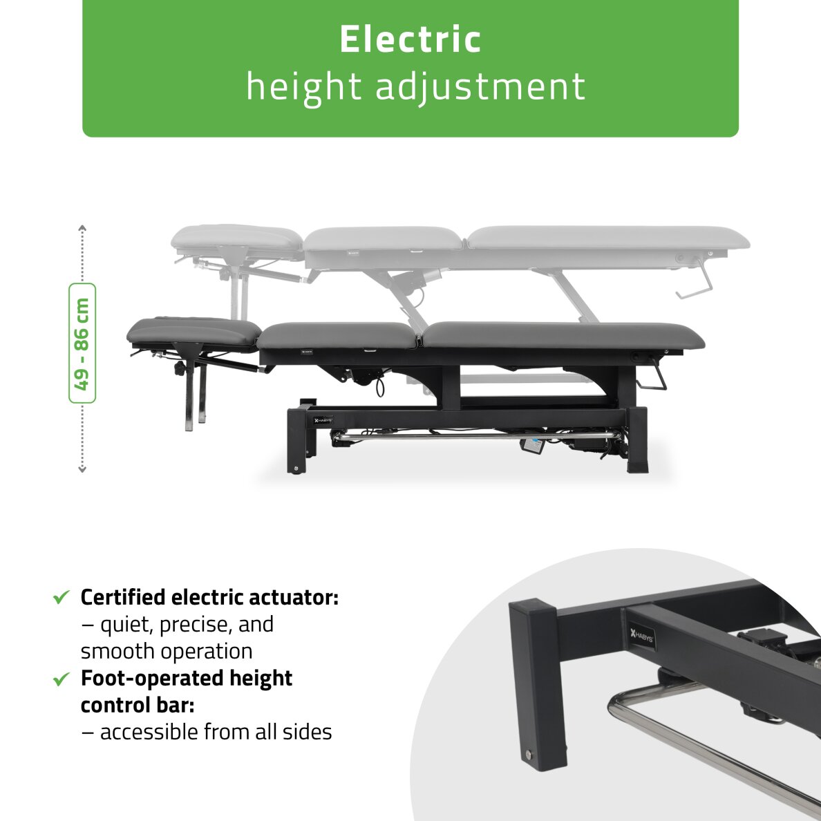 Elektrinis masažo procedūrų stalas Fortis 5 ERGO Grey 2 Elektrinis masažo procedūrų stalas Fortis 5 ERGO Grey 2