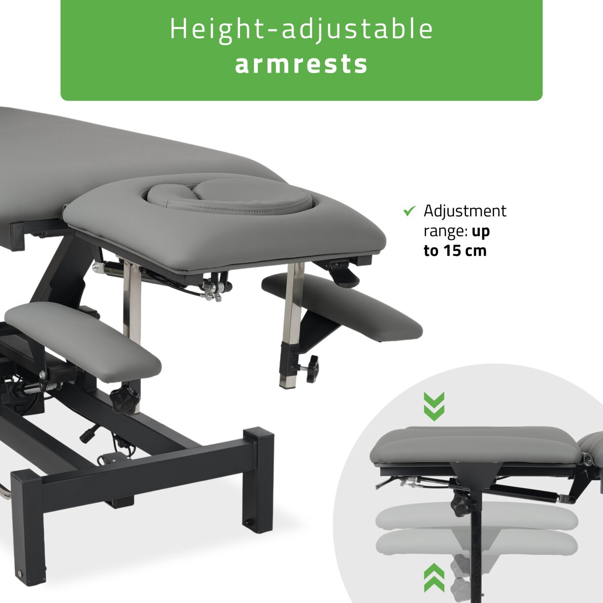 Elektrinis masažo procedūrų stalas Fortis 5 ERGO Grey 8
