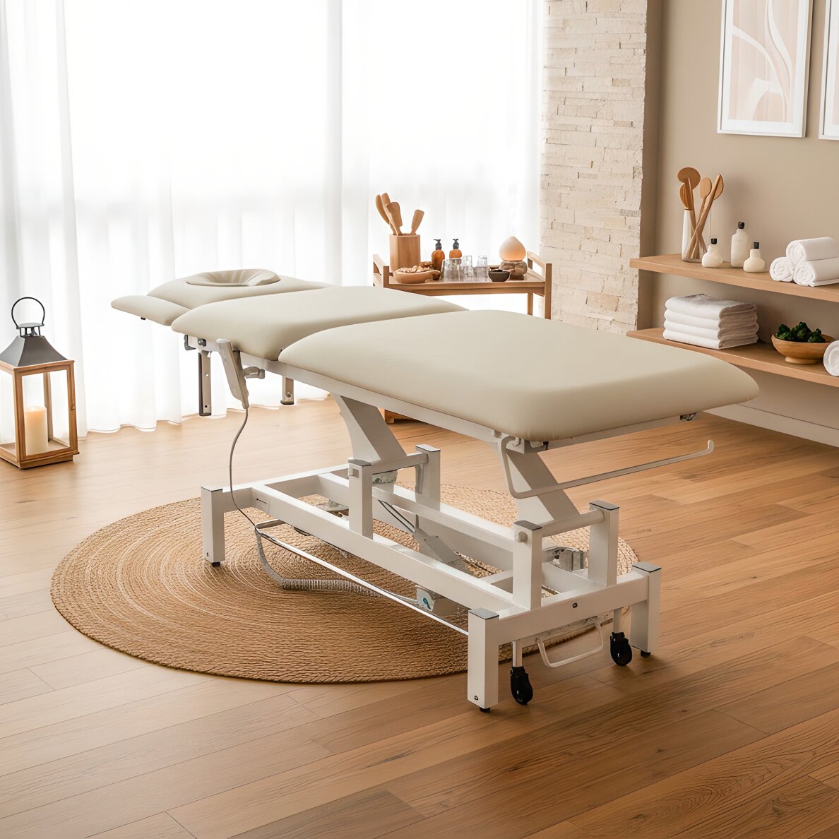 Stationary electric massage table Fortis 5 ERGO PRO K729 Light Gray 1