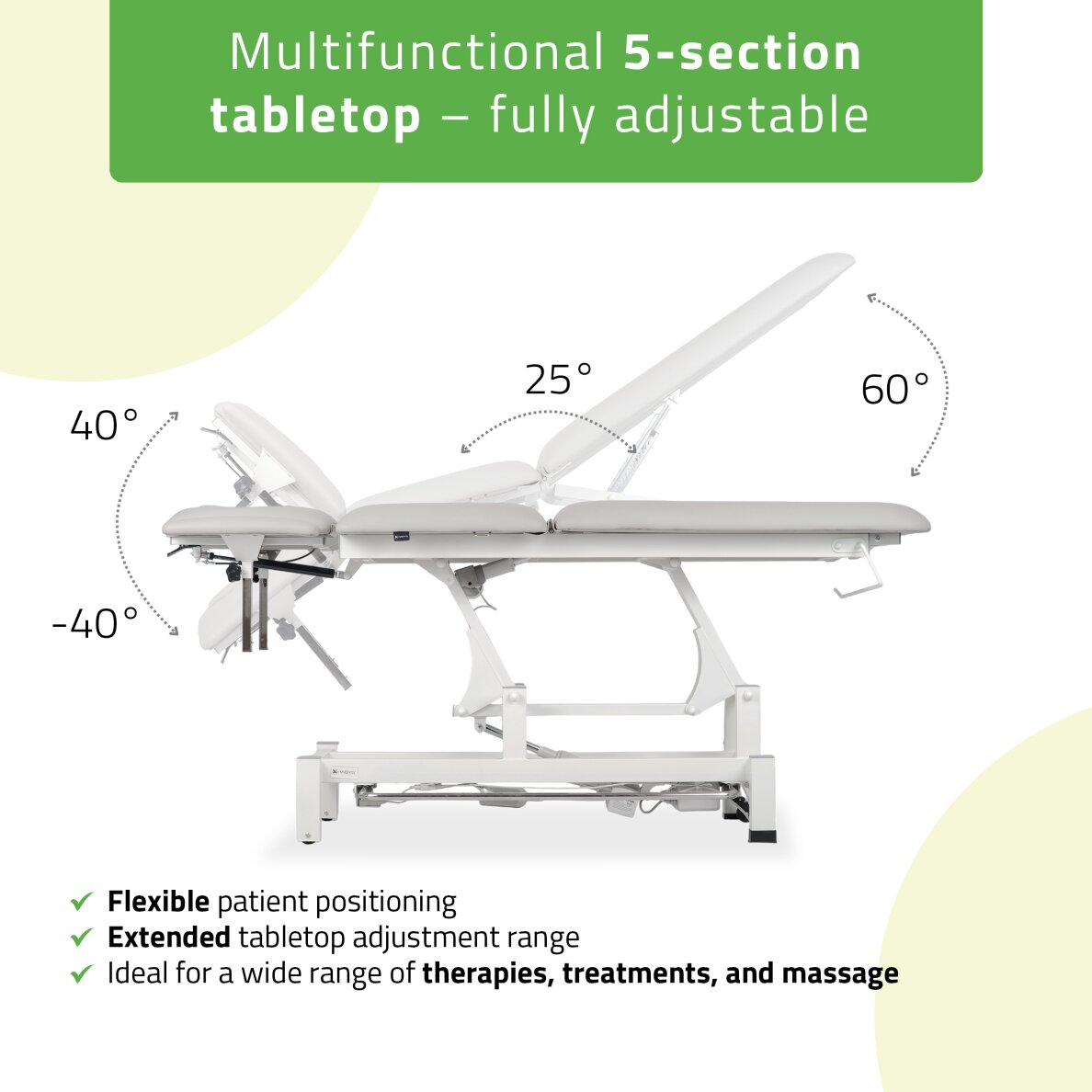 Stationary electric massage table Fortis 5 ERGO PRO K729 Light Gray 3