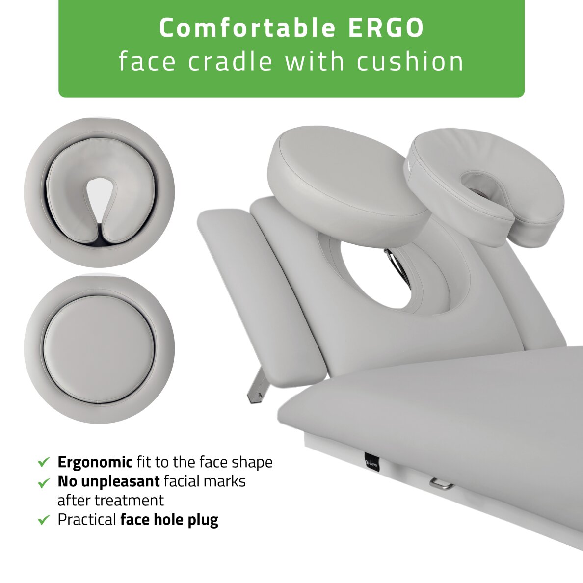 Stationary electric massage table Fortis 5 ERGO PRO K729 Light Gray 4