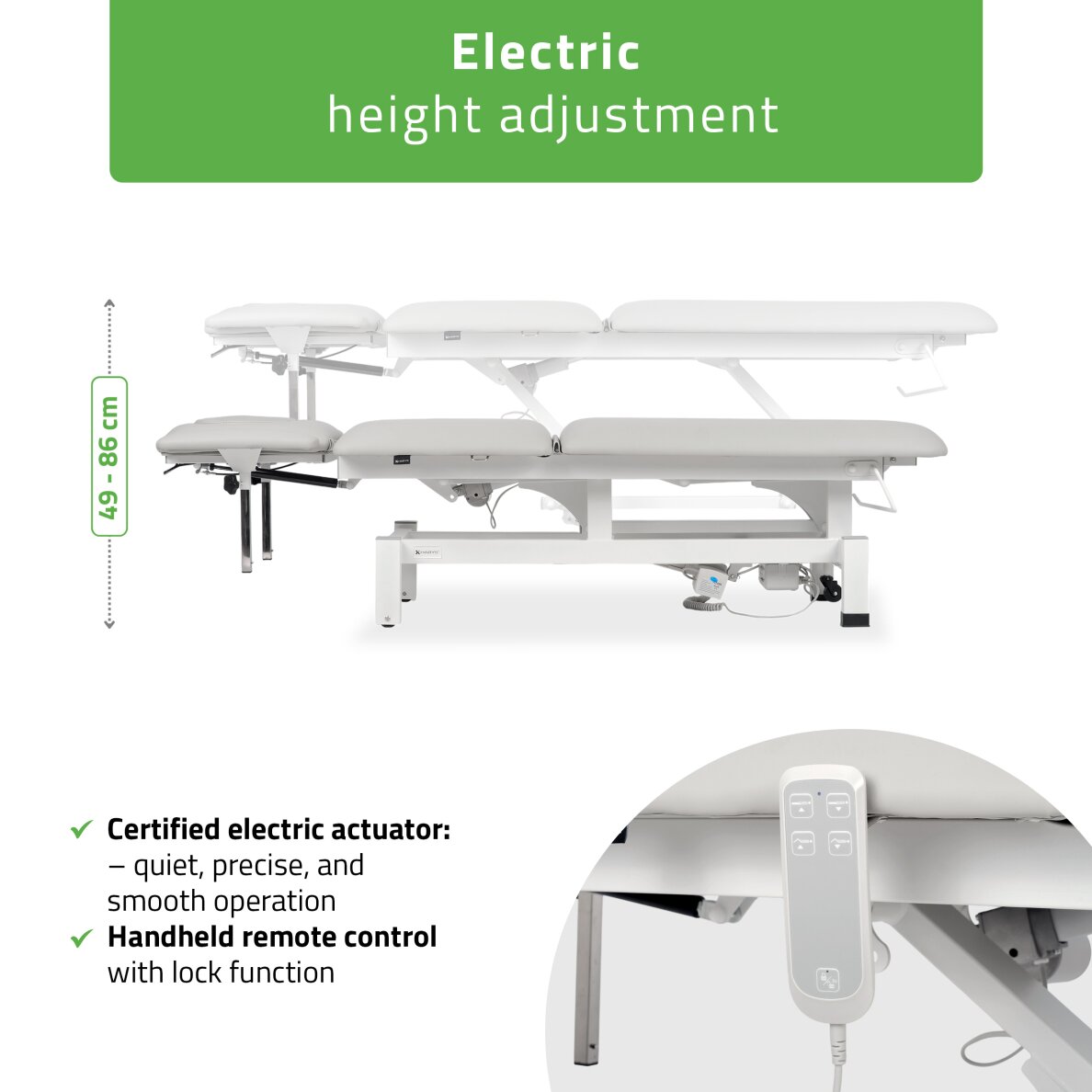 Stationary electric massage table Fortis 5 ERGO K729 Light Gray 2