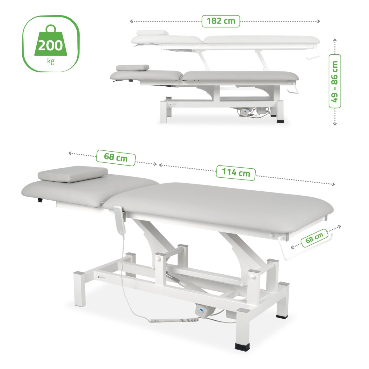 Stationary electric massage table Fortis 2 K729 Light Gray 6 Stationary electric massage table Fortis 2 K729 Light Gray 6