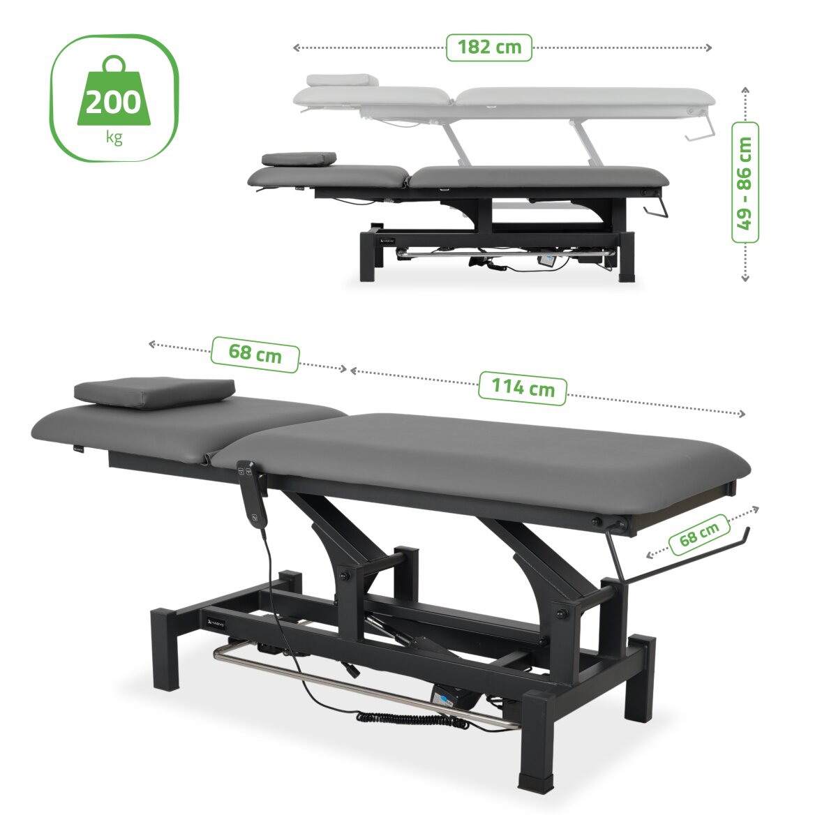 Стационарный электрический массажный стол Fortis 2 PRO K722 Gray 6 Стационарный электрический массажный стол Fortis 2 PRO K722 Gray 6