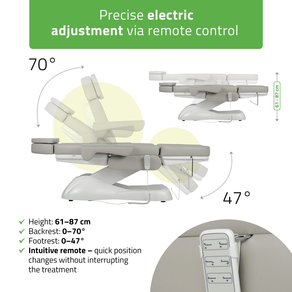 Sähköinen kosmetologituoli Leo PRO 4Harmaa 2