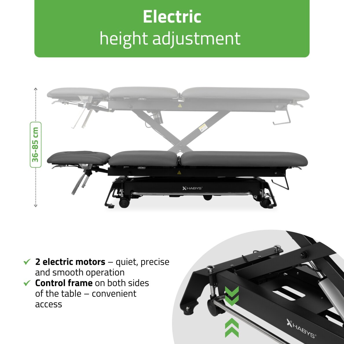 Stacionārs elektriskais masāžas galds Evero Cross X5 ERGO Gray 2
