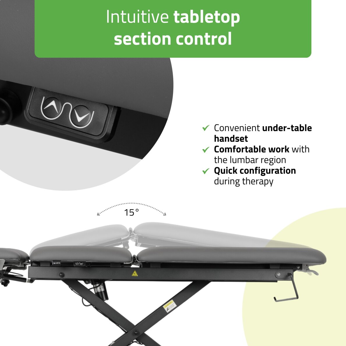 Stacionārs elektriskais masāžas galds Evero Cross X5 ERGO Gray 6 Stacionārs elektriskais masāžas galds Evero Cross X5 ERGO Gray 6