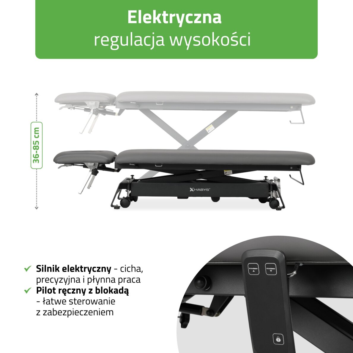 Elektrinis masažo procedūrų stalas Evero Cross X4 ERGO Grey 2