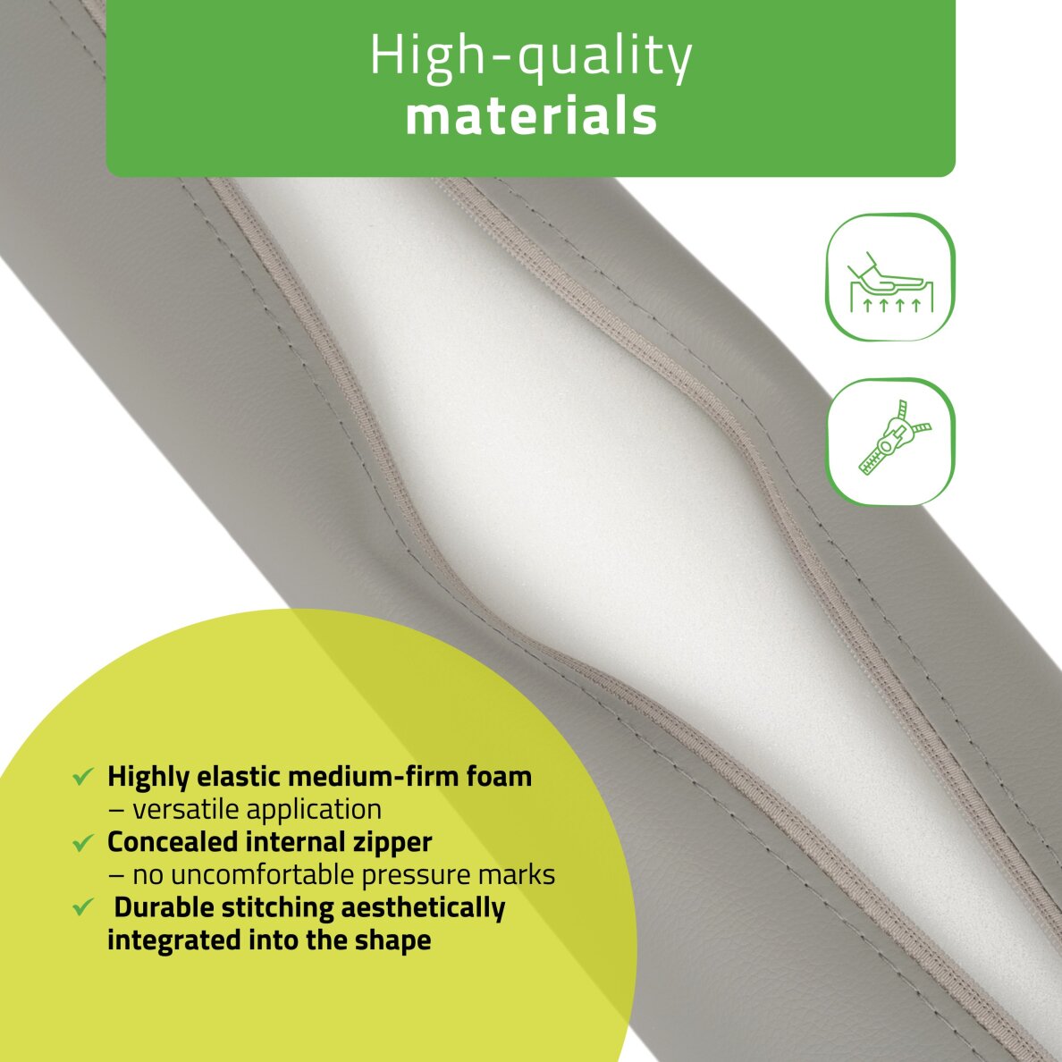 Apaļais masāžas rullis Aveno Life K522 12x60 cm, pelēks 2 Apaļais masāžas rullis Aveno Life K522 12x60 cm, pelēks 2