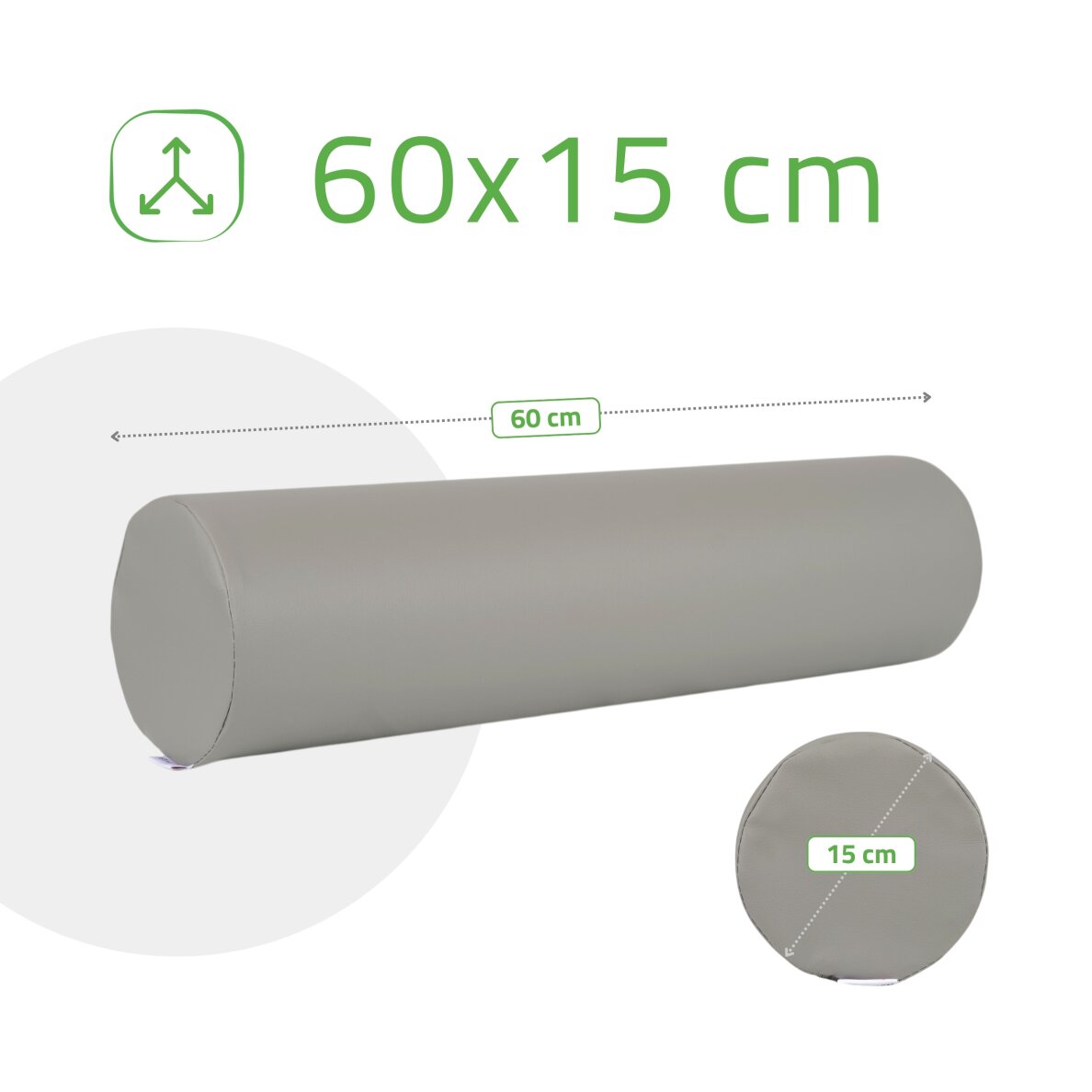 Okrągły wałek do masażu Aveno Life K522 15x60 cm, szary 4 Okrągły wałek do masażu Aveno Life K522 15x60 cm, szary 4