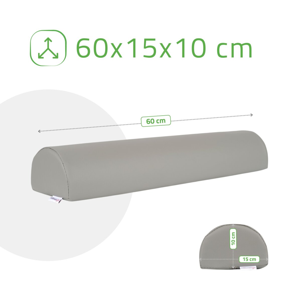 Pusloka masāžas spilvens Aveno Life K522 60x15x10 cm, pelēks 4