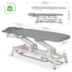 Stacjonarny elektryczny stół do masażu Proxima V4 Ergo K322 Szary