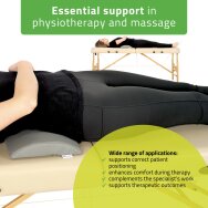 Halbkreisförmiges Lendenmassagekissen Aveno Life K522 40x25x5 cm, grau