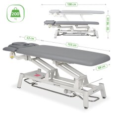 Stacionarus elektrinis masažo stalas Proxima V4 Ergo K322 Gray